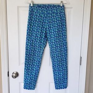 Soft Surroundings Blue Green Patterned Cropped Pants